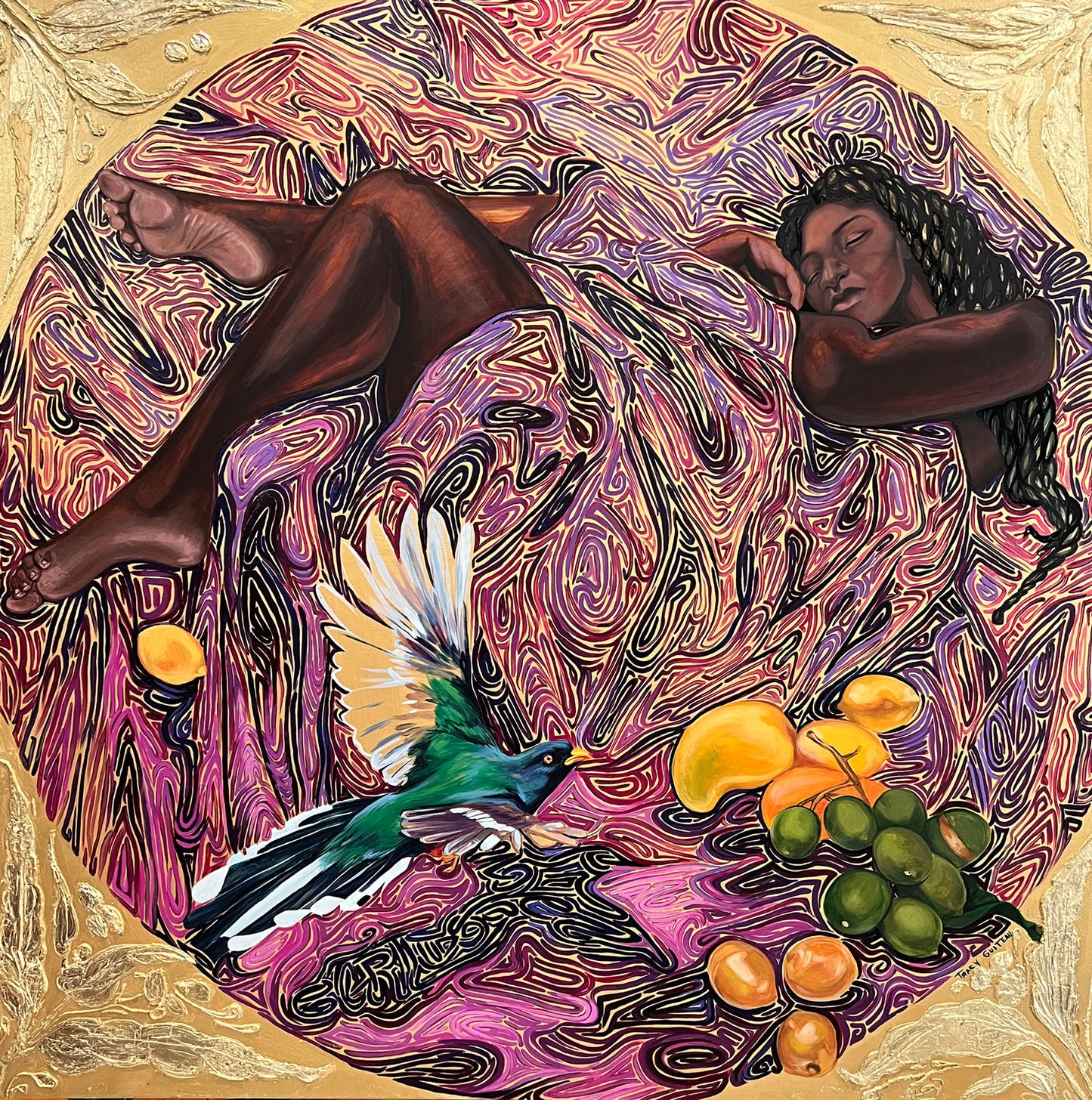 Original Painting
Black Female Art
Haitian Artist
Caribbean Art
Purple Art
Rest Series
Gold Leaf Artwork
Hidden Affirmations
Spiritual Art
Cultural Identity
Repose Art
Tropical Fruits
Black Art Collector
Tracy Guiteau
Ebony Woman
Haitian National Bird
Hispaniolan Trogon
Acrylic