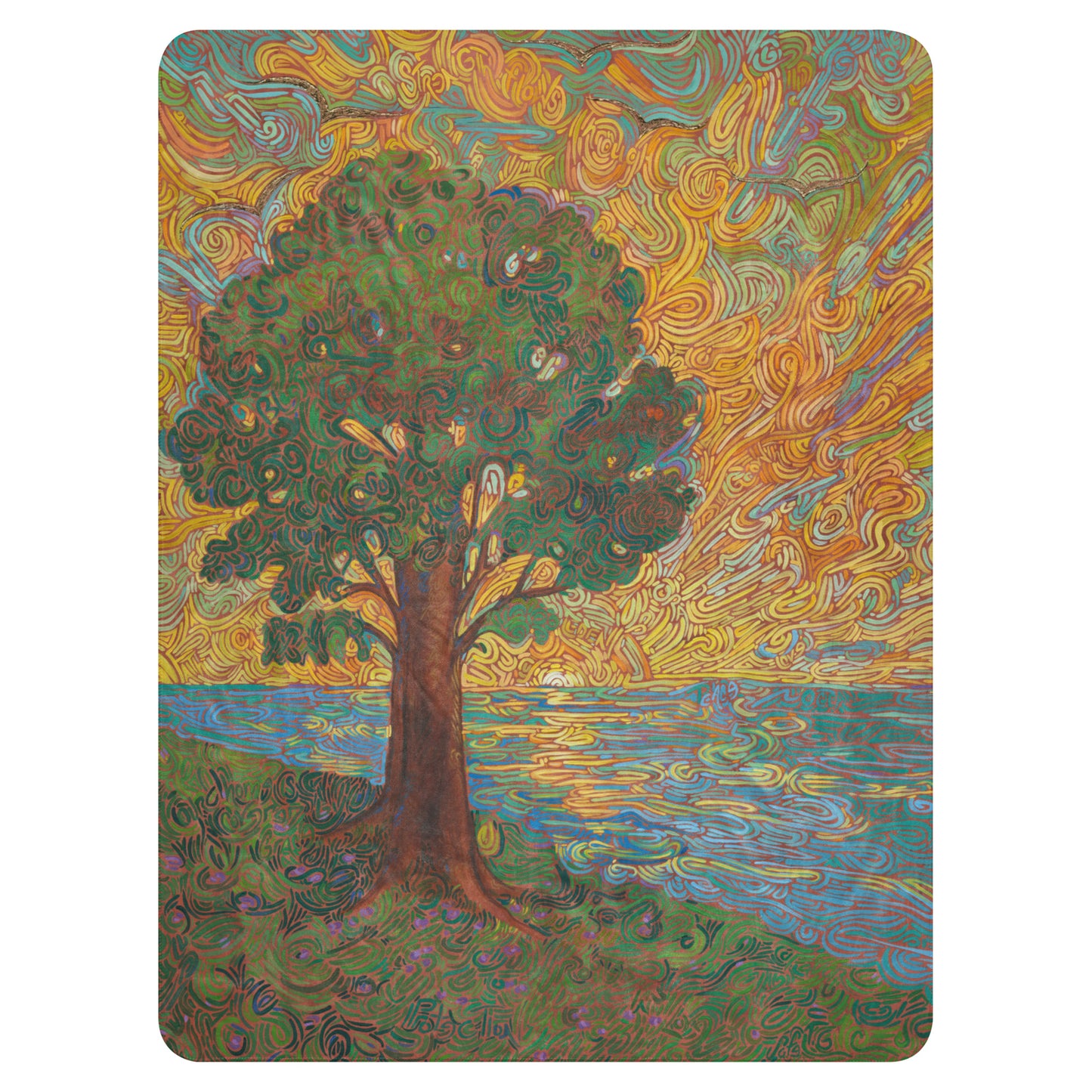 Tree of Life Plush Sherpa Blanket