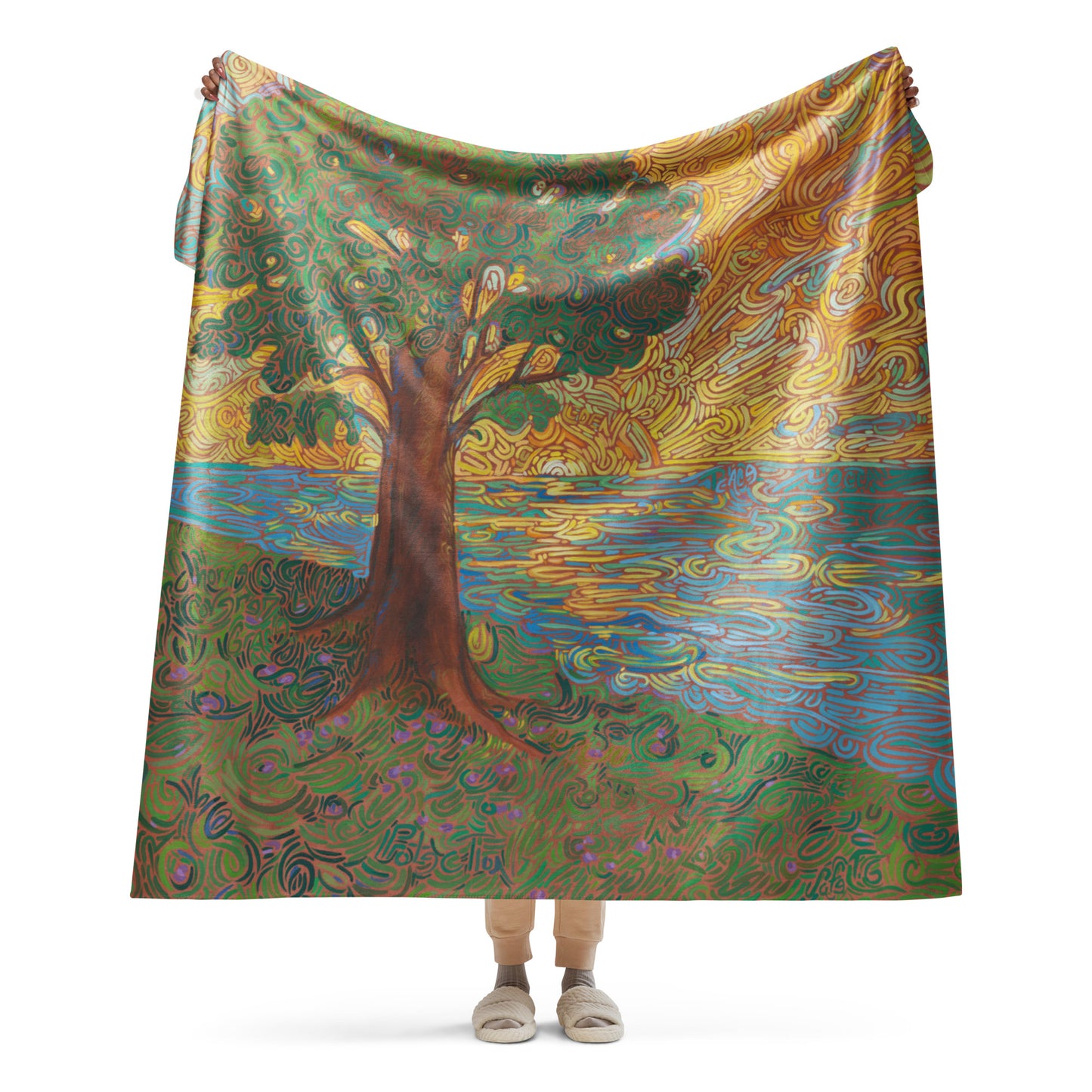 Tree of Life Plush Sherpa Blanket